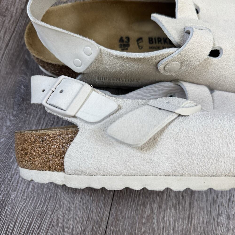 Birkenstock Tokio Suede Antique White Size 43 EU Men’s 10 - Picture 13 of 16